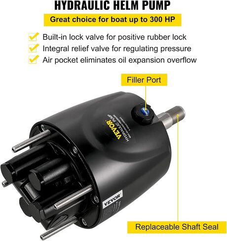 VEVOR Hydraulic Outboard Steering Kit, 300HP Helm Pump, 14 ft Hydraulic Nylon Hose, 13.5" Steering Wheel, Aluminum Alloy Hydraulic Boat Steering System for Center Console, Bass Boats, Flats Boats in Saudi Arabia