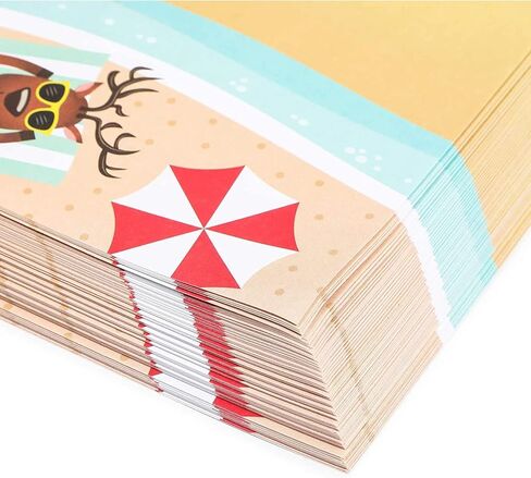 ورق قرطاسية لعيد الميلاد على الشاطئ، دباغة الرنة (حجم الرسالة، 100 ورقة) in Kuwait