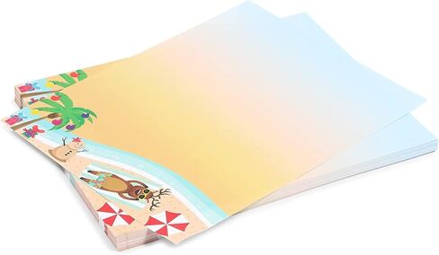 ورق قرطاسية لعيد الميلاد على الشاطئ، دباغة الرنة (حجم الرسالة، 100 ورقة) in Kuwait