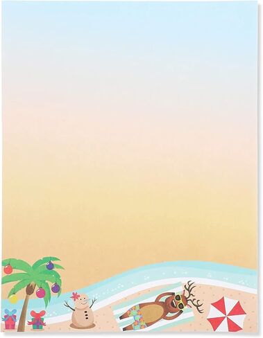 ورق قرطاسية لعيد الميلاد على الشاطئ، دباغة الرنة (حجم الرسالة، 100 ورقة) in Kuwait