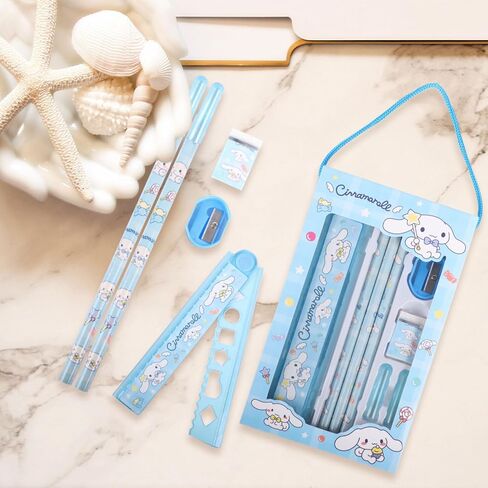 اللوازم المدرسية kawaii - لطيف العودة إلى اللوازم المدرسية للأطفال، الأبيض الكلب أنيمي القرطاسية kawaii مجموعة ثابتة، العودة إلى هدايا المدرسة للطلاب عيد ميلاد المدرسة in Kuwait