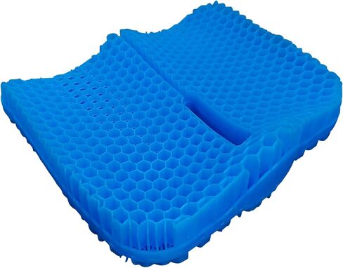 وسادة مقعد جل للجلوس الطويل (ناعمة ومسامية) لوسائد الكراسي المتحركة، وسادة مقعد السيارة والشاحنة، وسادة كرسي لكراسي المكتب (وسادة زرقاء واحدة + غطاء قماش مضاد للانزلاق) in Kuwait