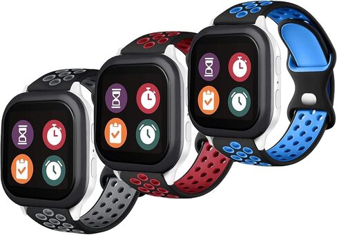 2 Pack Silicone Sport Bands Compatible with Gizmo Watch 3 2 1/Gabb Watch 3 2 1/syncup kids watch Band for Kids,20mm Soft Breathable Water_Proof Smartwatch Band replacement for Boys and Girls Gizmo Watch Band for Kids, in Kuwait