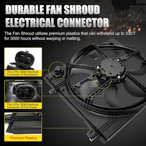 Radiator Cooling Fan Assembly with Fan, Shroud & Motor Compatible with 2017 2018 2019 Nissan Rogue Sport 2.0L Replaces Numbers 214816MA0A 21481-6MA0A NI3115162 in Saudi Arabia