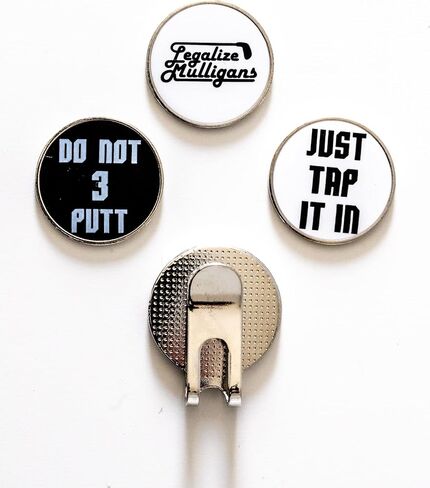 SHANKITGOLF Funny Golf Hat Clip with Enamel Magnetic Ball Marker - Creative Stainless-Steel Markers for Men and Women, Golfer Gifts, Attaches Easily on Hats, Golf Training Accessories in Kuwait