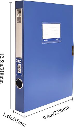 M&G A4 Storage File Box Plastic Archives Case with Lid, 1.4in thick Folder Organizer Document Storage Box for Shool Home Office Supplies Blue 1 Pack (35mm) in Saudi Arabia