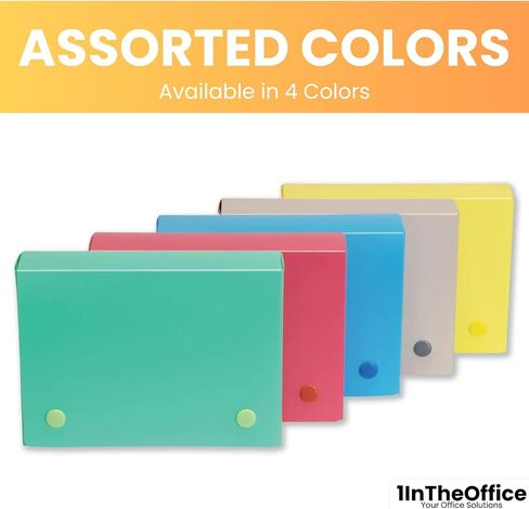 1InTheOffice Index Card Holder 4x6, Index Card Case, Assorted Colors (4 Pack) in Saudi Arabia