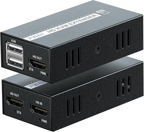 HDMI KVM USB Extender HD 1080P Transmit Video Over Single Cat5e/6/7 Ethernet Cable 50m (164ft) with Loop Out & POC Function - USB Keyboard Mouse Support in Saudi Arabia