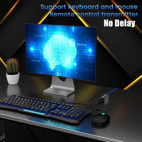 HDMI KVM USB Extender HD 1080P Transmit Video Over Single Cat5e/6/7 Ethernet Cable 50m (164ft) with Loop Out & POC Function - USB Keyboard Mouse Support in Saudi Arabia