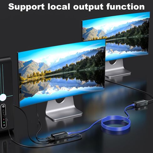 HDMI KVM USB Extender HD 1080P Transmit Video Over Single Cat5e/6/7 Ethernet Cable 50m (164ft) with Loop Out & POC Function - USB Keyboard Mouse Support in Saudi Arabia