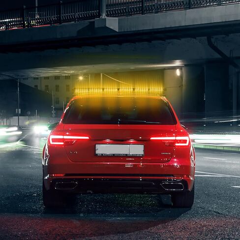 78 مصباح LED للتحذير من الطوارئ فلاش ستروب ضوء سطحي 38.2 بوصة مجموعة مصابيح ستروب مقاومة للماء مع عاكس الضوء PVC المقوى لمركبات الشاحنات 12 فولت/24 فولت، كهرماني in Kuwait