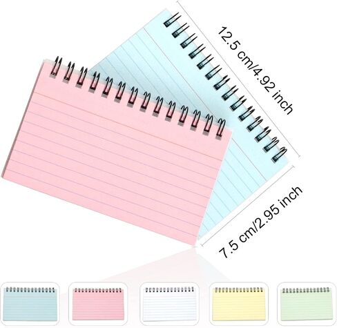 5 Packs Index Cards Record Cards Study Cards For Revision Note Cards With Ring Binder For Office School Learning Index Cards and Box sets -5 Colours-5x3 Inche in Saudi Arabia