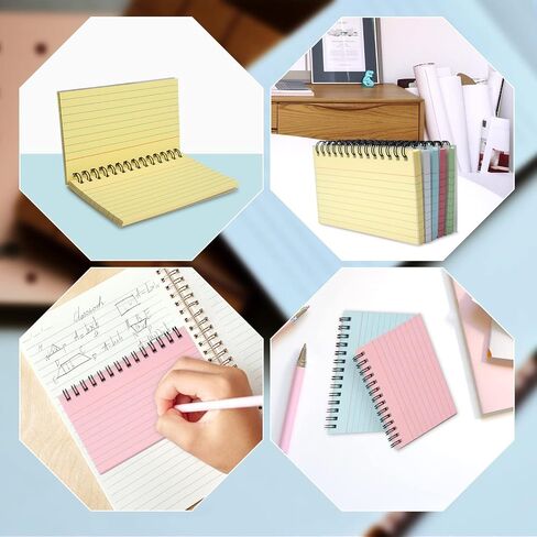 5 Packs Index Cards Record Cards Study Cards For Revision Note Cards With Ring Binder For Office School Learning Index Cards and Box sets -5 Colours-5x3 Inche in Saudi Arabia