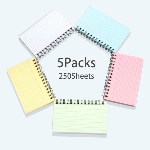 5 Packs Index Cards Record Cards Study Cards For Revision Note Cards With Ring Binder For Office School Learning Index Cards and Box sets -5 Colours-5x3 Inche in Saudi Arabia