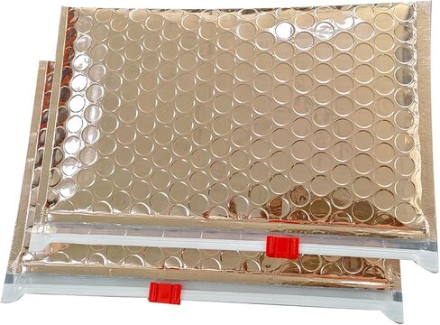 Rose Gold Bubble Pouch 10PCS Zipper Bubble Out Bags Metallic Rose Gold Cosmetic Bag Small Bubble Padded Pockets for Cosmetic Storage Resealable Zipper Cushioning Bubble wrapped Bags for Moving, in Saudi Arabia