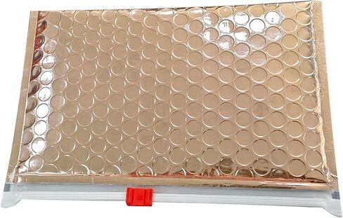 Rose Gold Bubble Pouch 10PCS Zipper Bubble Out Bags Metallic Rose Gold Cosmetic Bag Small Bubble Padded Pockets for Cosmetic Storage Resealable Zipper Cushioning Bubble wrapped Bags for Moving, in Saudi Arabia