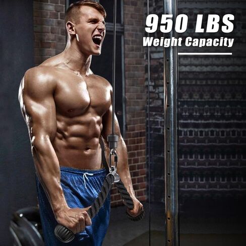 حبل ثلاثي الرؤوس، مرفقات آلة الكابلات، نظام البكرة، حبل سحب للأسفل، حبل نايلون عالي التحمل مع أطراف مطاطية ناعمة in Kuwait