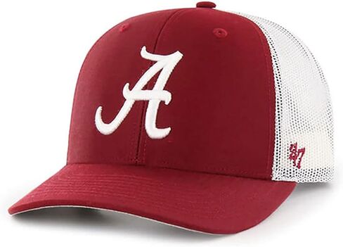 '47 Alabama Crimson Tide Mens Womens Trucker Adjustable Snapback Razor Red White Hat in Saudi Arabia
