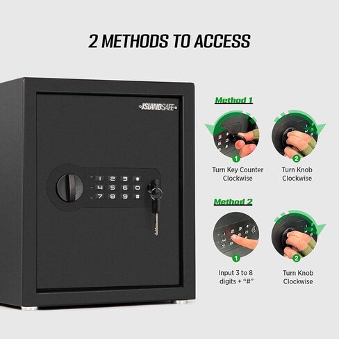 صندوق قفل آمن وآمن، صندوق نقود صغير، آمن للمستندات مع قفل لوحة مفاتيح رقمية للمنزل والمكتب والفندق والأعمال التجارية والمجوهرات وتخزين الاستخدام النقدي، رف قابل للإزالة (1.0 قدم مكعب أسود) in Kuwait