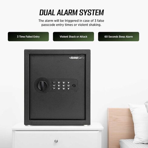 صندوق قفل آمن وآمن، صندوق نقود صغير، آمن للمستندات مع قفل لوحة مفاتيح رقمية للمنزل والمكتب والفندق والأعمال التجارية والمجوهرات وتخزين الاستخدام النقدي، رف قابل للإزالة (1.0 قدم مكعب أسود) in Kuwait