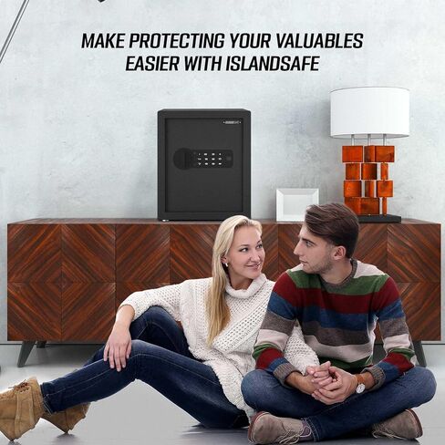 صندوق قفل آمن وآمن، صندوق نقود صغير، آمن للمستندات مع قفل لوحة مفاتيح رقمية للمنزل والمكتب والفندق والأعمال التجارية والمجوهرات وتخزين الاستخدام النقدي، رف قابل للإزالة (1.0 قدم مكعب أسود) in Kuwait
