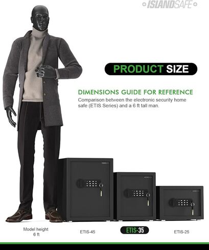 صندوق قفل آمن وآمن، صندوق نقود صغير، آمن للمستندات مع قفل لوحة مفاتيح رقمية للمنزل والمكتب والفندق والأعمال التجارية والمجوهرات وتخزين الاستخدام النقدي، رف قابل للإزالة (1.0 قدم مكعب أسود) in Kuwait