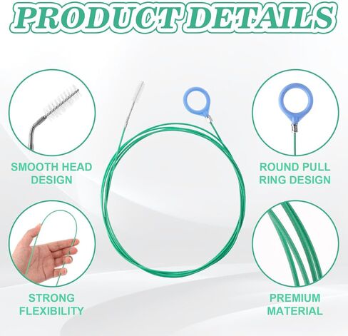2Pcs Sunroof Cleaning Brush, 118 Inch Auto Drain Hole Tool Extra Long Pipe Cleaners Flexible Drain Brush Slim Drain Dredging Tools for Car Sunroof Aquarium Air Conditioner Tube(300cm) in Saudi Arabia