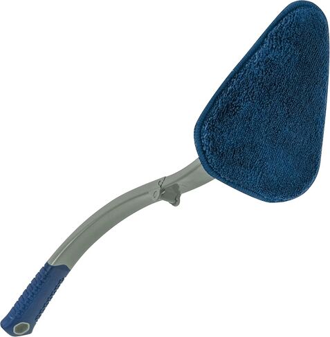 S&T INC منظف الزجاج، منظف النوافذ القابل للطي للمنزل والسيارة والزجاج الأمامي 3 وسادات من الألياف الدقيقة، رمادي وأزرق in Kuwait