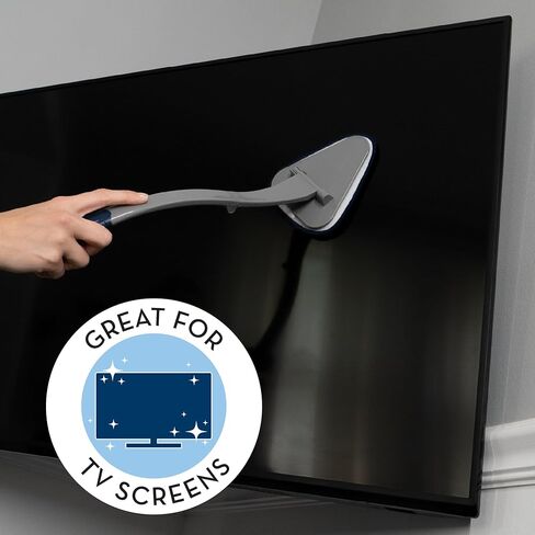 S&T INC منظف الزجاج، منظف النوافذ القابل للطي للمنزل والسيارة والزجاج الأمامي 3 وسادات من الألياف الدقيقة، رمادي وأزرق in Kuwait