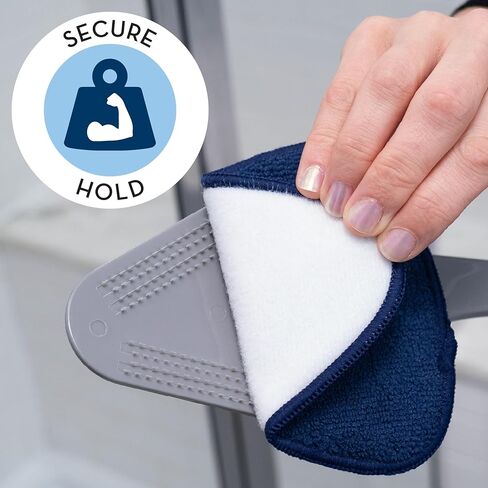 S&T INC منظف الزجاج، منظف النوافذ القابل للطي للمنزل والسيارة والزجاج الأمامي 3 وسادات من الألياف الدقيقة، رمادي وأزرق in Kuwait