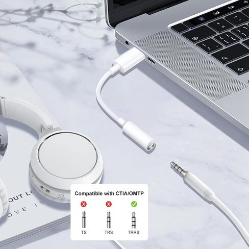 HianDier USB C to 3.5mm Audio Adapter for iPhone 15/15 Pro/Pro Max/Plus, USB C to Aux Headphone Jack Dongle Cable Cord Compatible with iPad, Samsung Galaxy S24/S23/S23/S22/S21Ultra, MacBook, Note in Saudi Arabia