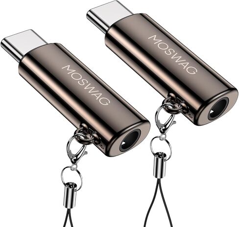 MOSWAG USB C إلى 3.5 ملم محول سماعة الرأس نوع C محول سماعة الرأس Aux Mic Audio Dongle Hi-Res DAC Chip متوافق مع Samsung Galaxy S23 S22 Pixel 7/6 iPad Pro/Air/Mini in Kuwait