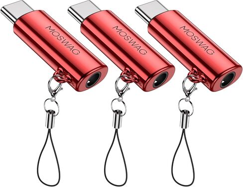 MOSWAG USB C إلى 3.5 ملم محول سماعة الرأس نوع C محول سماعة الرأس Aux Mic Audio Dongle Hi-Res DAC Chip متوافق مع Samsung Galaxy S23 S22 Pixel 7/6 iPad Pro/Air/Mini in Kuwait