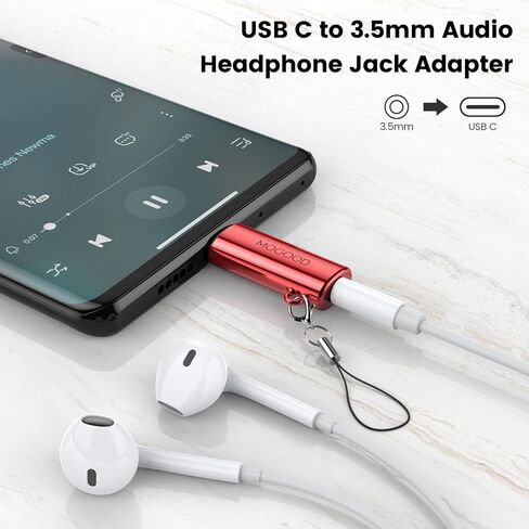 MOSWAG USB C إلى 3.5 ملم محول سماعة الرأس نوع C محول سماعة الرأس Aux Mic Audio Dongle Hi-Res DAC Chip متوافق مع Samsung Galaxy S23 S22 Pixel 7/6 iPad Pro/Air/Mini in Kuwait