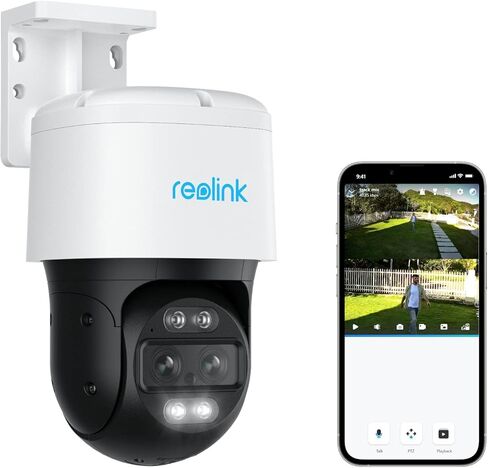 نظام كاميرا الأمان REOLINK PTZ 4K، كاميرا IP PoE 360 مع عدسة مزدوجة، تتبع تكبير هجين تلقائي 6X، 355 مقلاة و90 إمالة، مراقبة خارجية، اكتشاف الذكاء الاصطناعي، Trackmix PoE (متجدد) in Kuwait