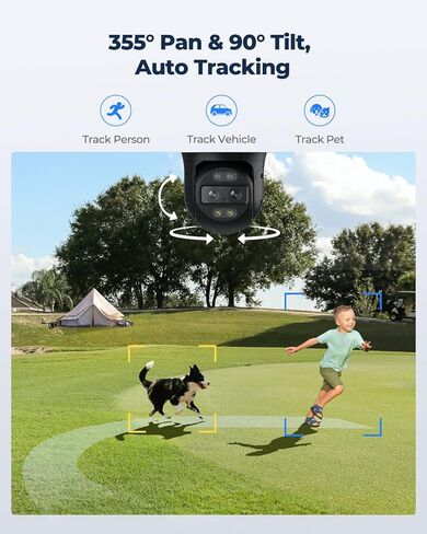 نظام كاميرا الأمان REOLINK PTZ 4K، كاميرا IP PoE 360 مع عدسة مزدوجة، تتبع تكبير هجين تلقائي 6X، 355 مقلاة و90 إمالة، مراقبة خارجية، اكتشاف الذكاء الاصطناعي، Trackmix PoE (متجدد) in Kuwait