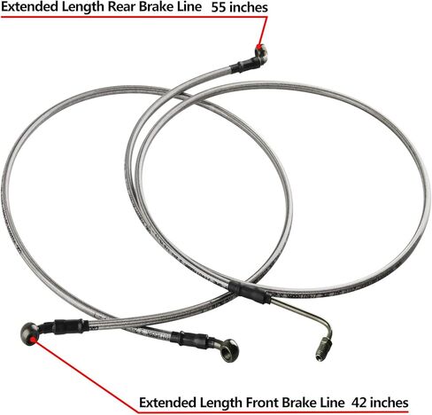 خطوط فرامل RZR - خطوط فرامل أمامية وخلفية ممتدة من الفولاذ المقاوم للصدأ لـ Polaris RZR 800 / S 800/4 800 / XP 900/570 / XP 4 900 in Kuwait