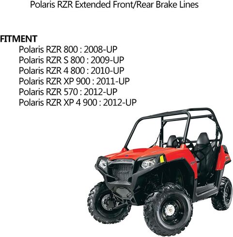 خطوط فرامل RZR - خطوط فرامل أمامية وخلفية ممتدة من الفولاذ المقاوم للصدأ لـ Polaris RZR 800 / S 800/4 800 / XP 900/570 / XP 4 900 in Kuwait