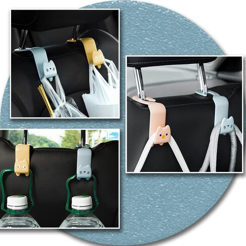 2 قطعة السنانير السيارات متعددة الوظائف سيارة التخزين المنظم حقيبة السنانير القط شكل المقعد الخلفي مسند الرأس الشماعات لحقيبة يد معطف in Kuwait