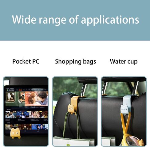 2 قطعة السنانير السيارات متعددة الوظائف سيارة التخزين المنظم حقيبة السنانير القط شكل المقعد الخلفي مسند الرأس الشماعات لحقيبة يد معطف in Kuwait