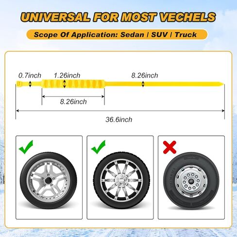 30 Pcs Anti Slip Snow Chains for SUV Car Universal Emergency Anti Skid Tyres Chain Winter Driving Security Chains Traction Car Tyres Chains for Truck Winter Driving, Tyre 175 to 295 mm in Saudi Arabia