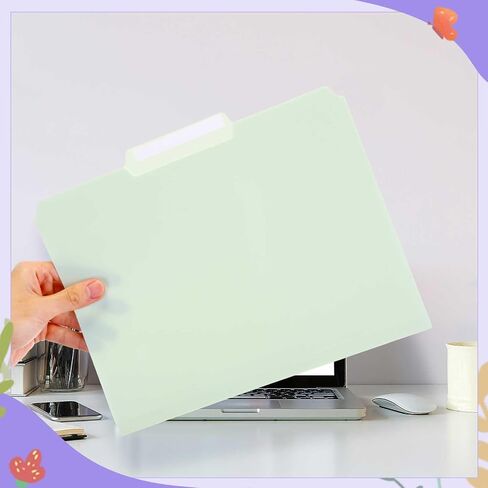 Estune Colored Manila File Folders Letter Size Poly Plastic Paste File Folder with Sticky Labels 9.5 x 11.5 Inch 1/3 Tab Multi Colored File Folders Waterproof for Office School(Sweet Color, 12 Pcs) in Saudi Arabia