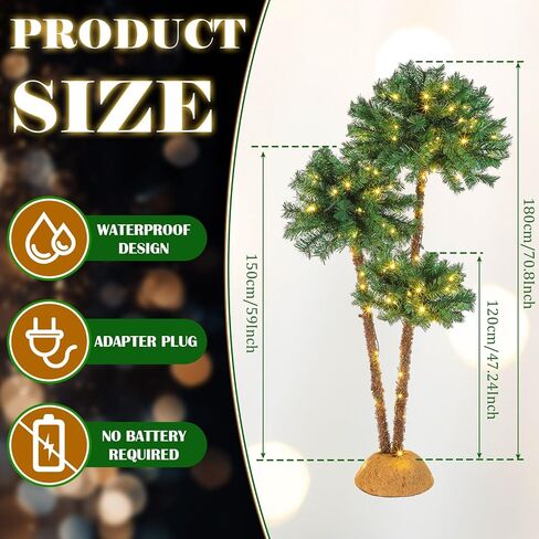 شجرة نخيل مضاءة، 6' 5' 4' تضيء أشجار اصطناعية وهمية لحمام السباحة في الهواء الطلق للفناء والبار والشرفة وديكورات حفلات هاواي in Kuwait