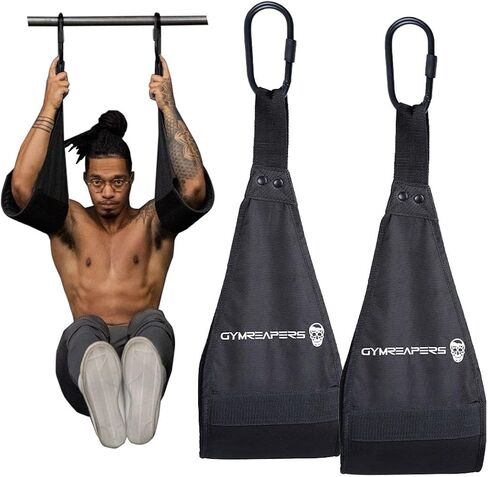 أشرطة رياضية معلقة من Gymreapers من أجل القوة الأساسية وتدريب البطن - ذراع مبطن قابل للتعديل يدعم تمارين وزن الجسم in Kuwait