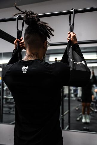 أشرطة رياضية معلقة من Gymreapers من أجل القوة الأساسية وتدريب البطن - ذراع مبطن قابل للتعديل يدعم تمارين وزن الجسم in Kuwait