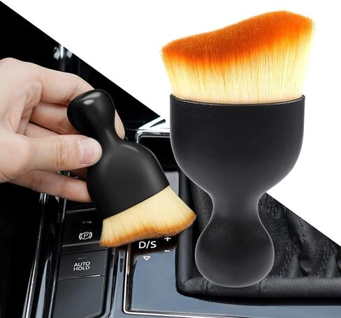 Car Interior Dust Brush, Car Cleaning Brush Dust Collectors,Soft Bristles Detailing Brush Dusting Tool，for Automotive Dashboard, Air Conditioner Vents, Leather, Computer,Scratch Free (1) in Kuwait