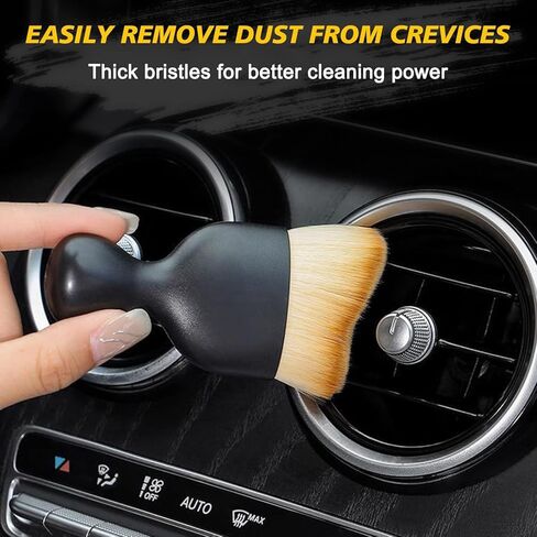 Car Interior Dust Brush, Car Cleaning Brush Dust Collectors,Soft Bristles Detailing Brush Dusting Tool，for Automotive Dashboard, Air Conditioner Vents, Leather, Computer,Scratch Free (1) in Kuwait