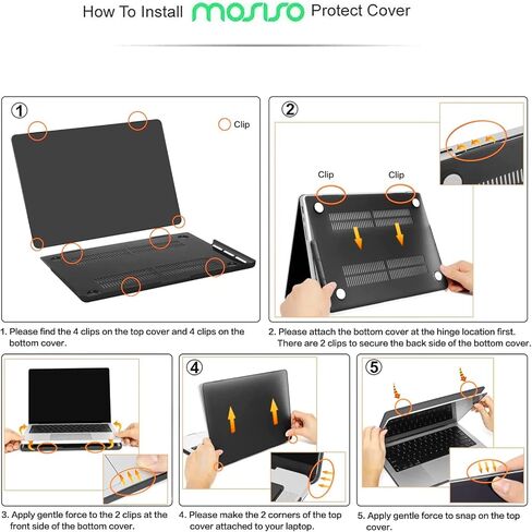 MOSISO Compatible with MacBook Pro 14 inch Case 2023 2022 2021 Release M3 A2918 A2992 M2 A2779 M1 A2442, Crocodile Grain PU Leather Hard Shell Case&Keyboard Cover&Screen Protector&Storage Bag, Black in Saudi Arabia