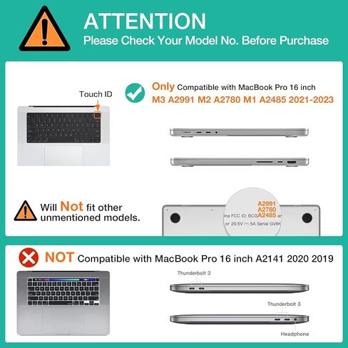 حافظة MOSISO متوافقة مع جهاز MacBook Pro 16 بوصة إصدار 2023 2022 2021 M3 A2991 M2 A2780 M1 A2485 Pro Max Chip، حافظة صلبة من البلاستيك عالي التحمل مع مصد TPU وغطاء لوحة مفاتيح وحقيبة تخزين، أسود in Saudi Arabia