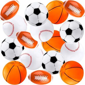16 Pack 12 Inch Inflatable Baseball Inflatable Beach Ball Blow Up Beach Baseball Inflatable Bouncing Ball for Summer Pool Beach Birthday Party Supplies